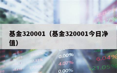 基金320001（基金320001今日净值）