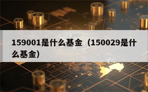 159001是什么基金（150029是什么基金）