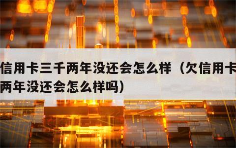 欠信用卡三千两年没还会怎么样（欠信用卡三千两年没还会怎么样吗）