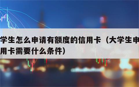 大学生怎么申请有额度的信用卡（大学生申请信用卡需要什么条件）