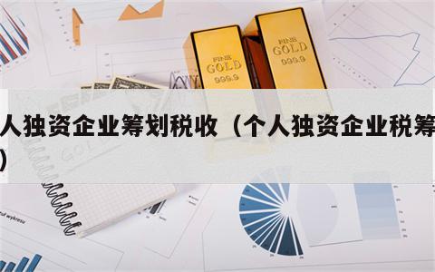 个人独资企业筹划税收（个人独资企业税筹原理）