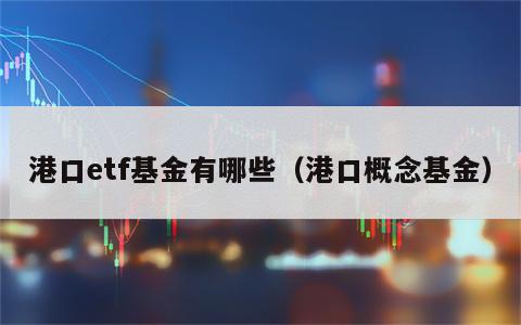 港口etf基金有哪些（港口概念基金）