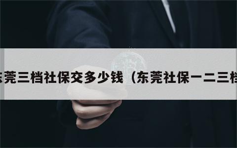 东莞三档社保交多少钱（东莞社保一二三档）