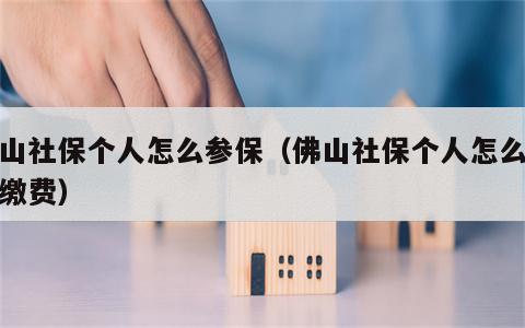 佛山社保个人怎么参保（佛山社保个人怎么参保缴费）