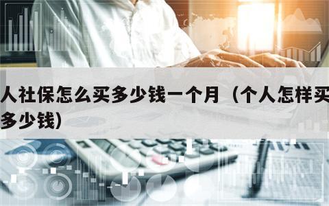 个人社保怎么买多少钱一个月（个人怎样买社保多少钱）