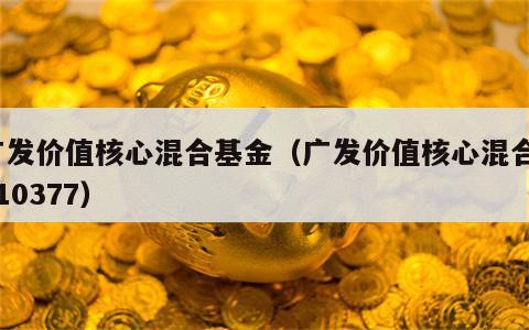 广发价值核心混合基金（广发价值核心混合a010377）