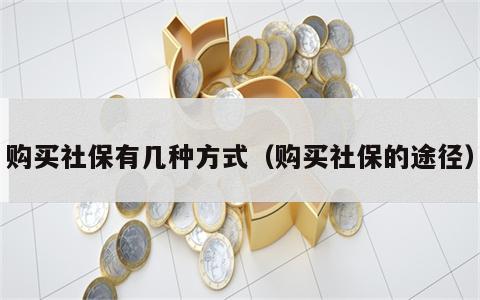 购买社保有几种方式（购买社保的途径）