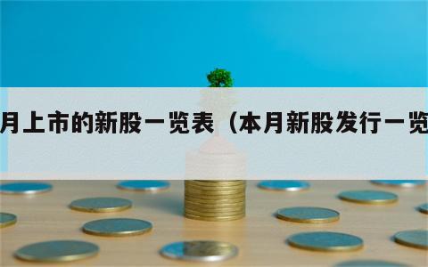 本月上市的新股一览表（本月新股发行一览表）