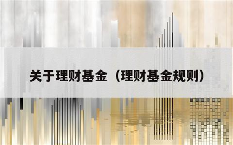 关于理财基金（理财基金规则）