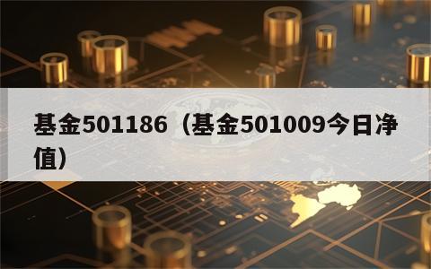 基金501186（基金501009今日净值）