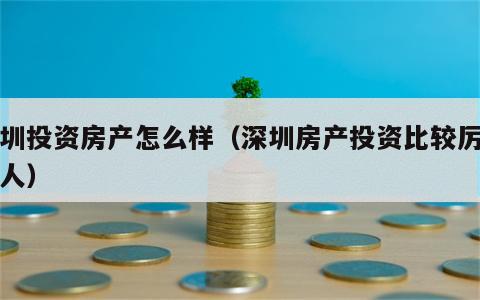 深圳投资房产怎么样（深圳房产投资比较厉害的人）