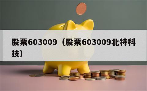 股票603009（股票603009北特科技）