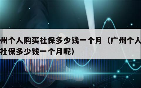 广州个人购买社保多少钱一个月（广州个人购买社保多少钱一个月呢）
