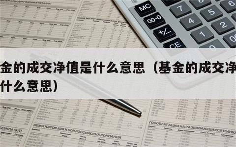 基金的成交净值是什么意思（基金的成交净值是什么意思）