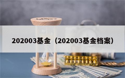 202003基金（202003基金档案）