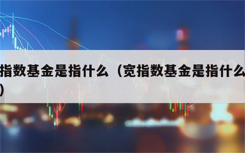 宽指数基金是指什么（宽指数基金是指什么意思）
