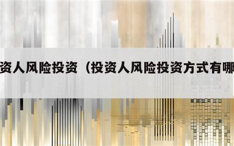 投资人风险投资（投资人风险投资方式有哪些）