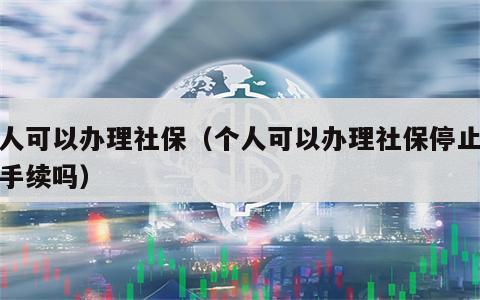 个人可以办理社保（个人可以办理社保停止缴纳手续吗）