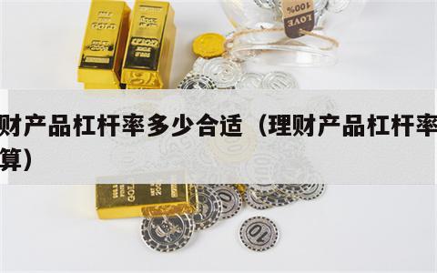 理财产品杠杆率多少合适（理财产品杠杆率怎么算）