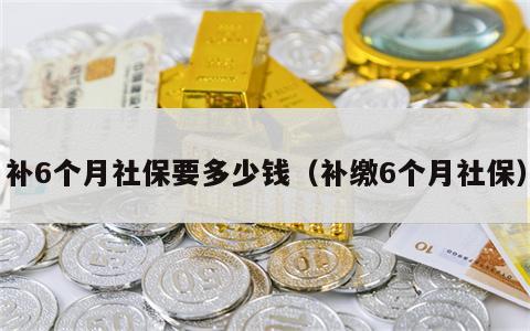 补6个月社保要多少钱（补缴6个月社保）