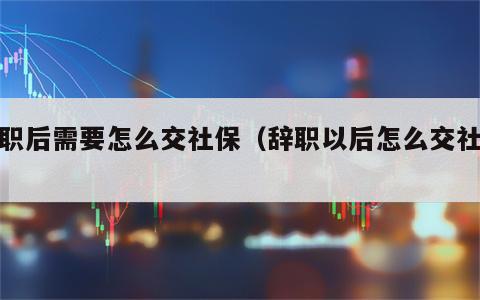 辞职后需要怎么交社保（辞职以后怎么交社保?）