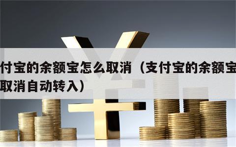 支付宝的余额宝怎么取消（支付宝的余额宝怎么取消自动转入）