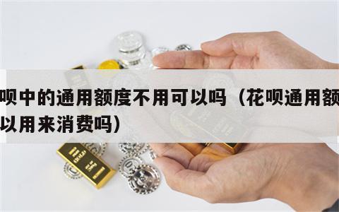 花呗中的通用额度不用可以吗（花呗通用额度可以用来消费吗）