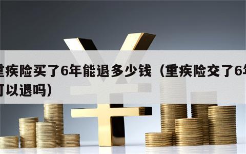 重疾险买了6年能退多少钱（重疾险交了6年可以退吗）