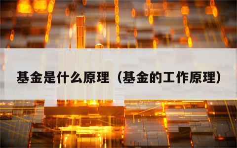 基金是什么原理（基金的工作原理）