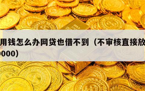 急用钱怎么办网贷也借不到（不审核直接放款20000）