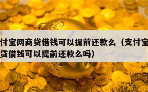 支付宝网商贷借钱可以提前还款么（支付宝网商贷借钱可以提前还款么吗）