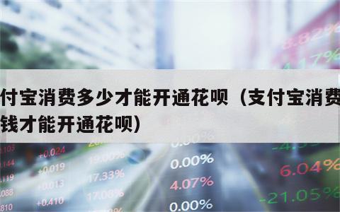 支付宝消费多少才能开通花呗（支付宝消费多少钱才能开通花呗）