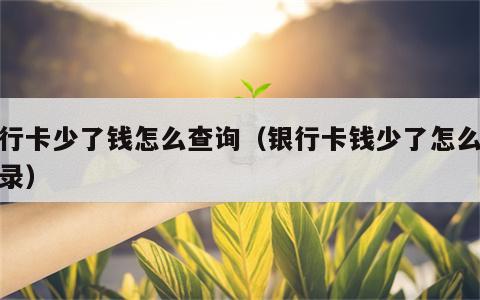 银行卡少了钱怎么查询（银行卡钱少了怎么查记录）