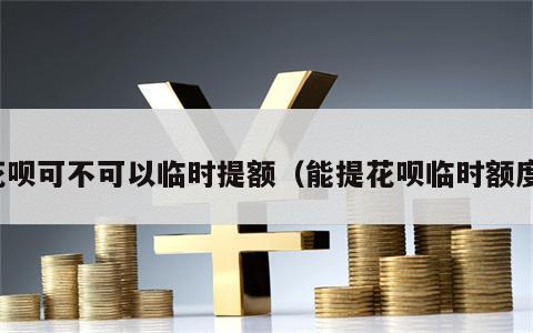 花呗可不可以临时提额（能提花呗临时额度）