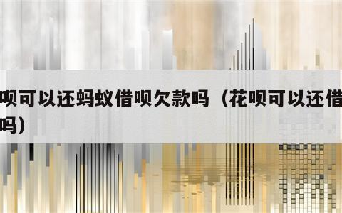 花呗可以还蚂蚁借呗欠款吗（花呗可以还借呗钱吗）