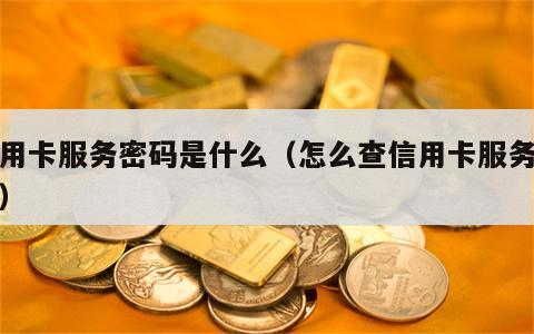 信用卡服务密码是什么（怎么查信用卡服务密码）