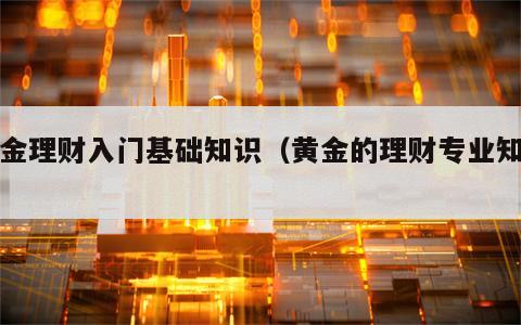 黄金理财入门基础知识（黄金的理财专业知识）