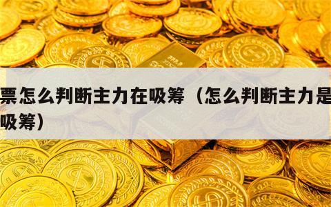 股票怎么判断主力在吸筹（怎么判断主力是否在吸筹）