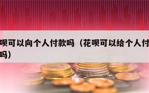 花呗可以向个人付款吗（花呗可以给个人付款了吗）