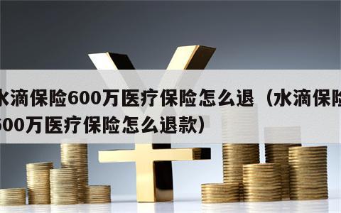 水滴保险600万医疗保险怎么退（水滴保险600万医疗保险怎么退款）