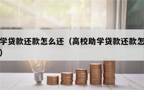 助学贷款还款怎么还（高校助学贷款还款怎么还）