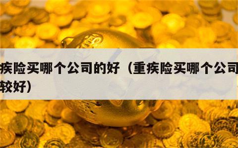 重疾险买哪个公司的好（重疾险买哪个公司的比较好）