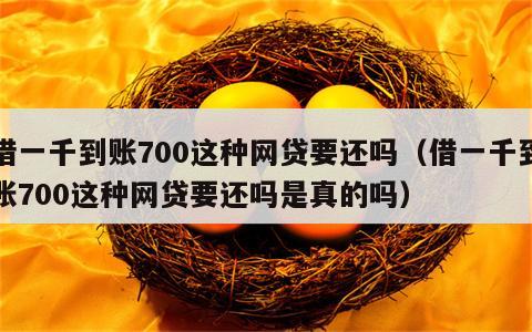 借一千到账700这种网贷要还吗（借一千到账700这种网贷要还吗是真的吗）