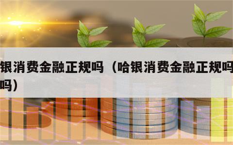 哈银消费金融正规吗（哈银消费金融正规吗安全吗）