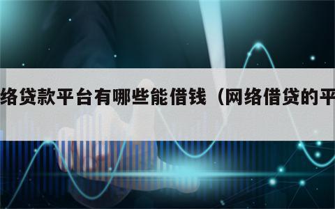 网络贷款平台有哪些能借钱（网络借贷的平台）