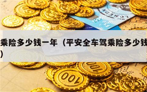 驾乘险多少钱一年（平安全车驾乘险多少钱一年）
