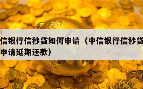 中信银行信秒贷如何申请（中信银行信秒贷如何申请延期还款）