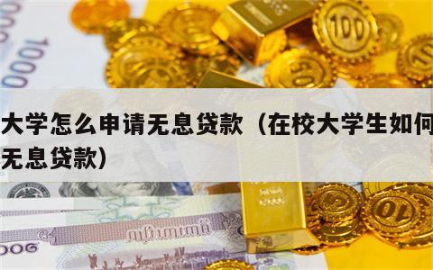 上大学怎么申请无息贷款（在校大学生如何申请无息贷款）