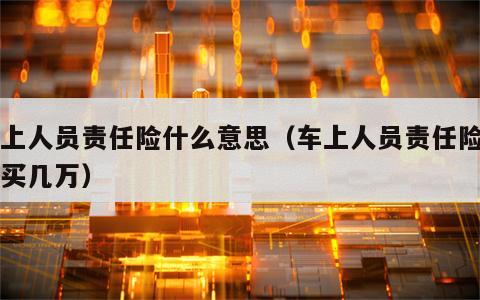 车上人员责任险什么意思（车上人员责任险一般买几万）