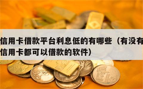 无信用卡借款平台利息低的有哪些（有没有不用信用卡都可以借款的软件）